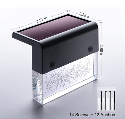 Square Solar Step Lights Outdoor Solar Deck Lights Warm White For Patio Railing Pool