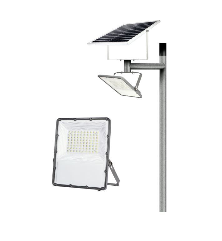 170lm/W ADC12 Aluminum Solar Battery Flood Light Outdoor Waterproof 6500K